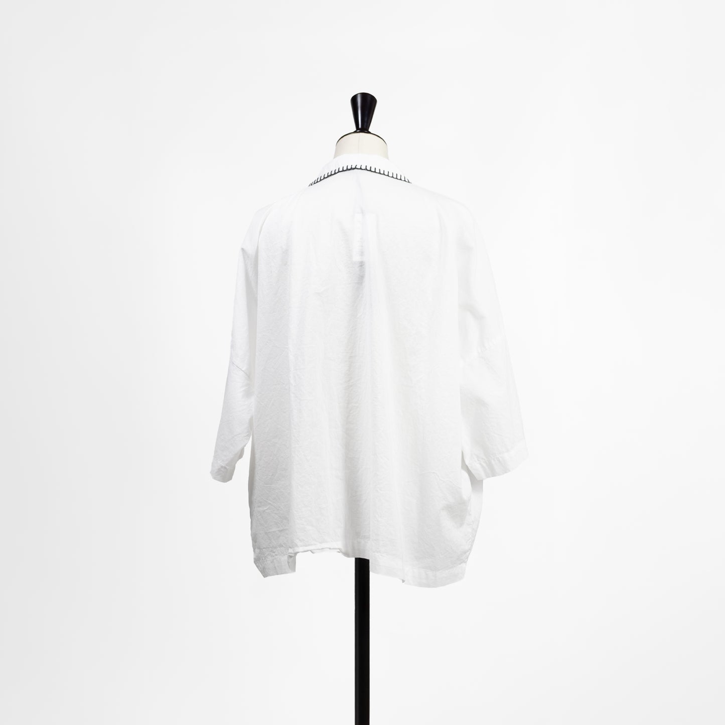 25SS mizuiro ind BLANKET STITCH WIDE SHIRT