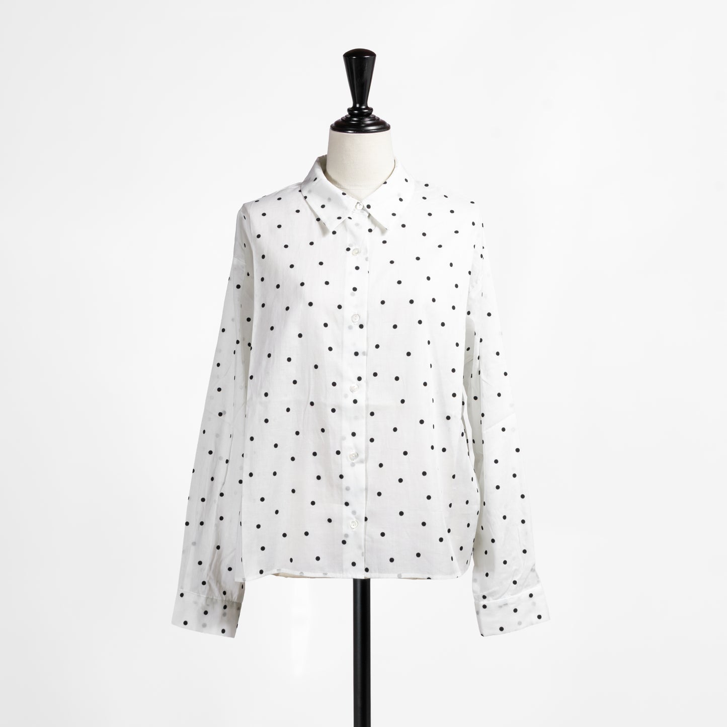 25AW mizuiro ind フロッキードットプリントシャツ 4-230058