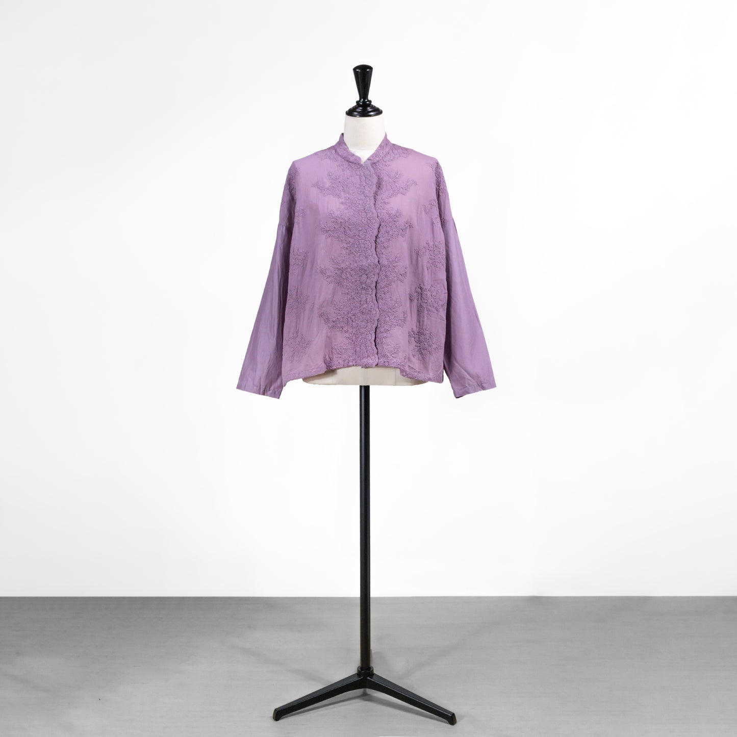 26ES mizuiro ind レーススタンドカラーワイドシャツ 1-239005