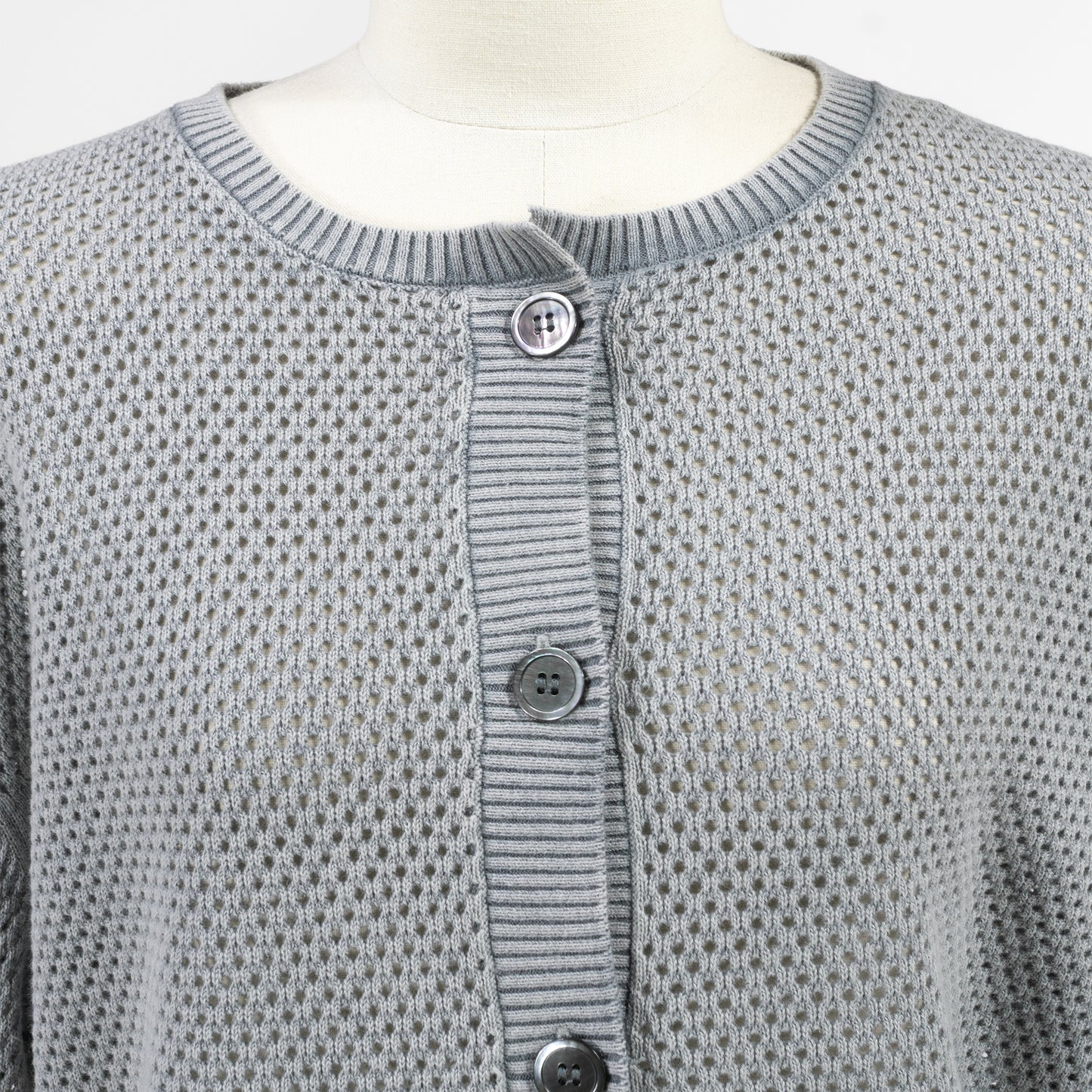 26SS mizuiro ind ストーンウォッシュ メッシュクルーネックカーディガン  1-220068