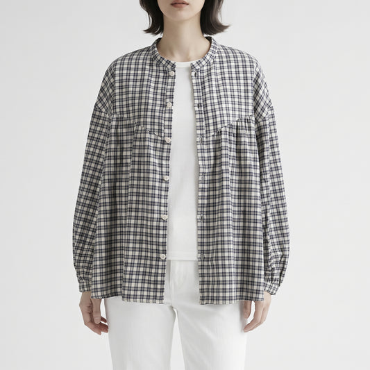 26AW NATURAL LAUNDRY ネル ギャザーシャツ 7264T-003