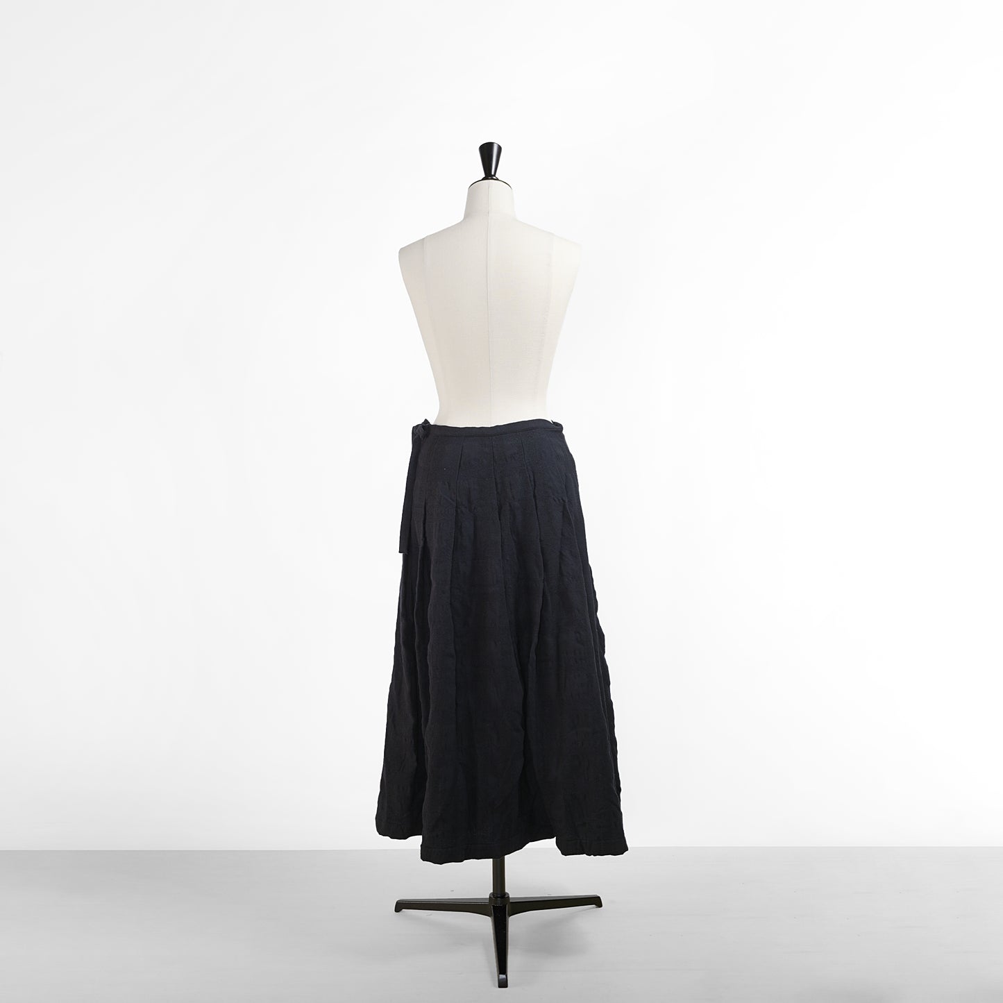 NATURAL LAUNDRY COTTON WOOL CHECK PANEL WRAP SKIRT