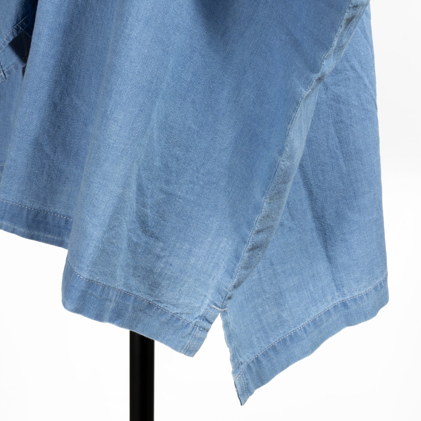 26SS Clip.tab インディゴシャンブレー ラッフルワイドシャツ 3262T-001