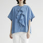 26SS Clip.tab インディゴシャンブレー ラッフルワイドシャツ 3262T-001