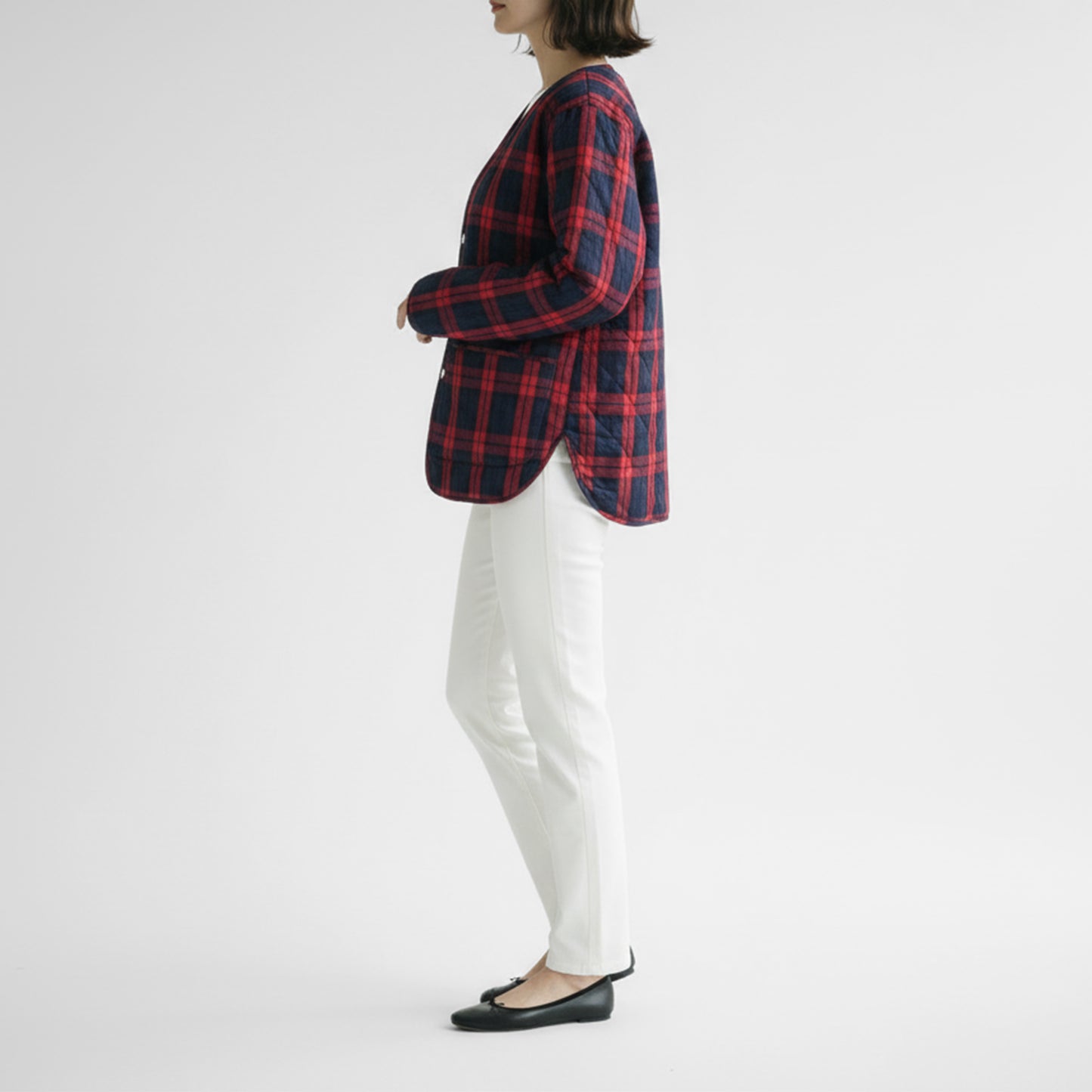 25AW NATURAL LAUNDRY 先染めキルティング ラウンドジャケット 7254J-006