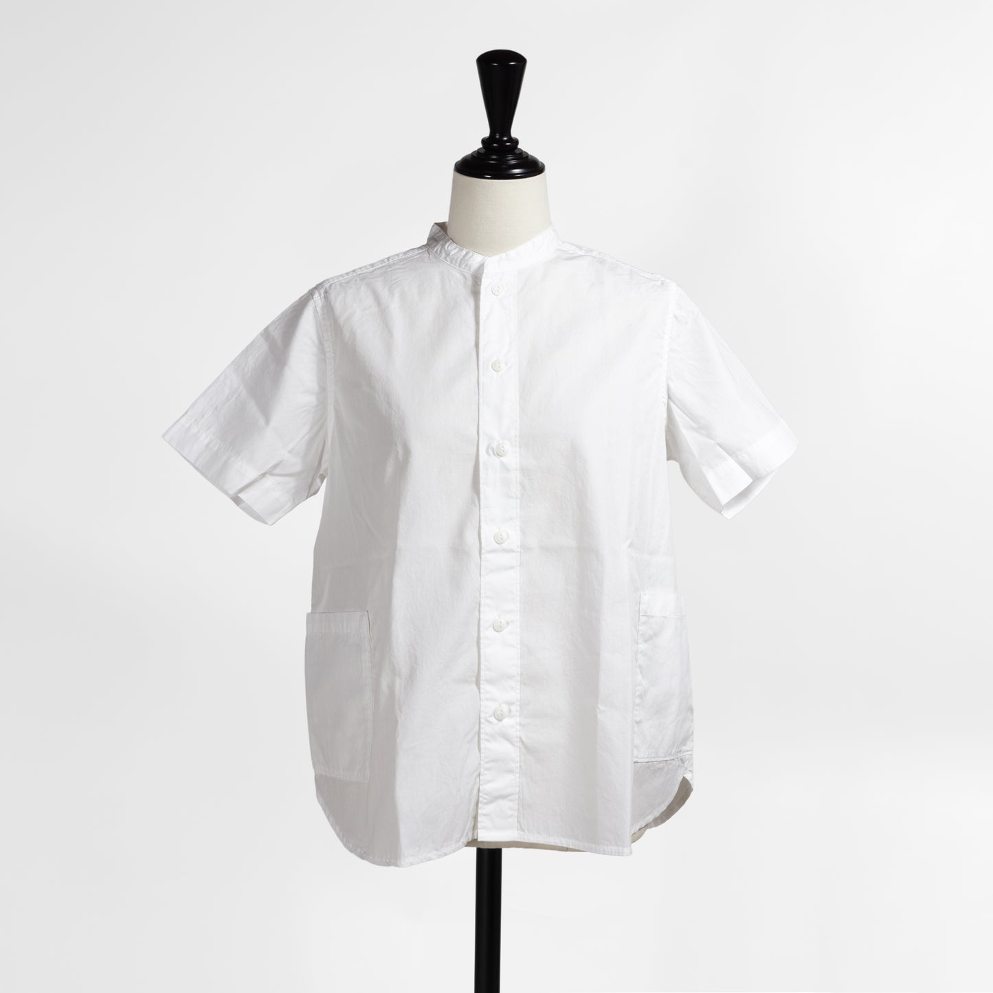 26SS NATURAL LAUNDRY エクリュギンガム前開きファーマーシャツ 7262T-002