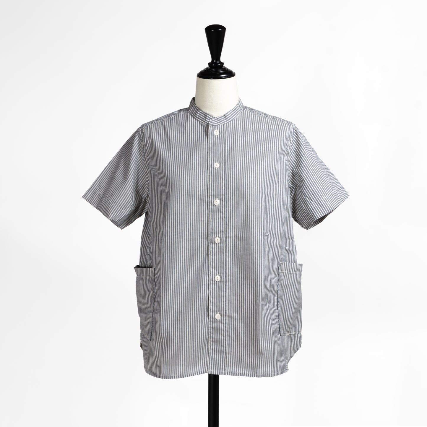 26SS NATURAL LAUNDRY エクリュギンガム前開きファーマーシャツ 7262T-002