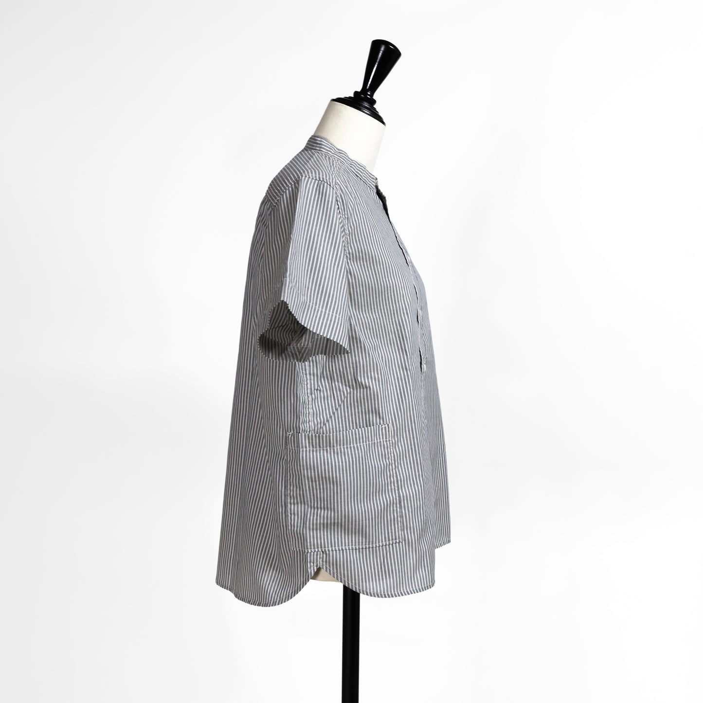 26SS NATURAL LAUNDRY エクリュギンガム前開きファーマーシャツ 7262T-002