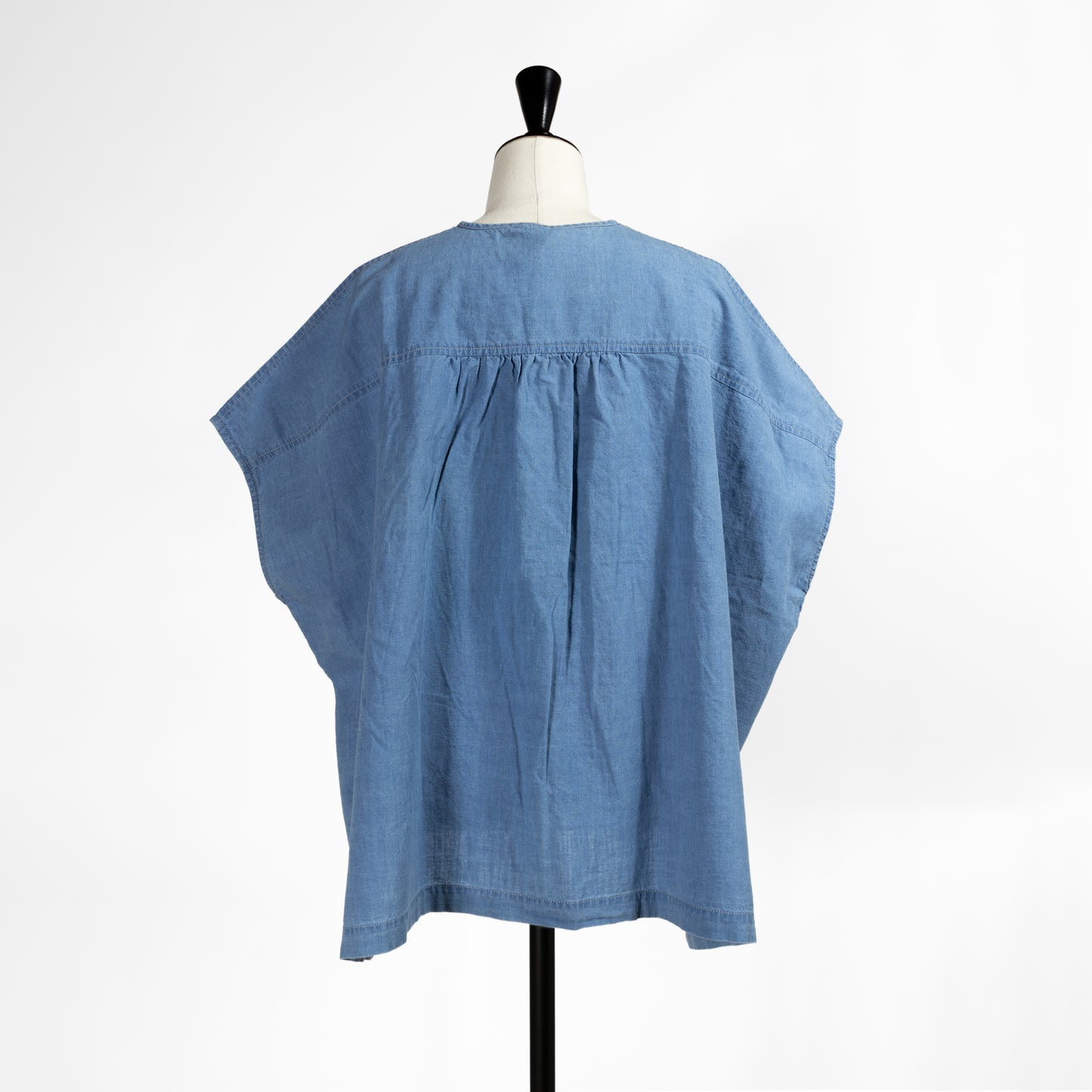 26SS Clip.tab インディゴシャンブレー ラッフルワイドシャツ 3262T-001
