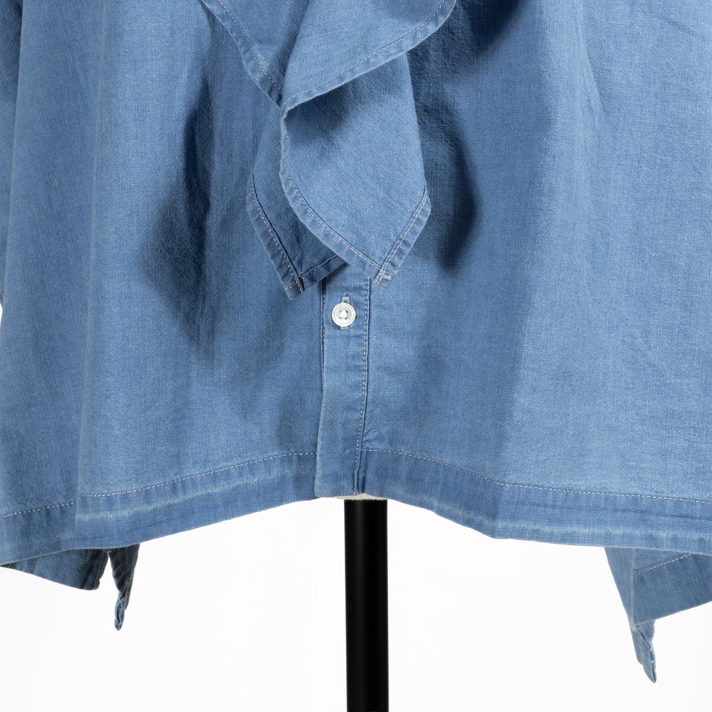 26SS Clip.tab インディゴシャンブレー ラッフルワイドシャツ 3262T-001