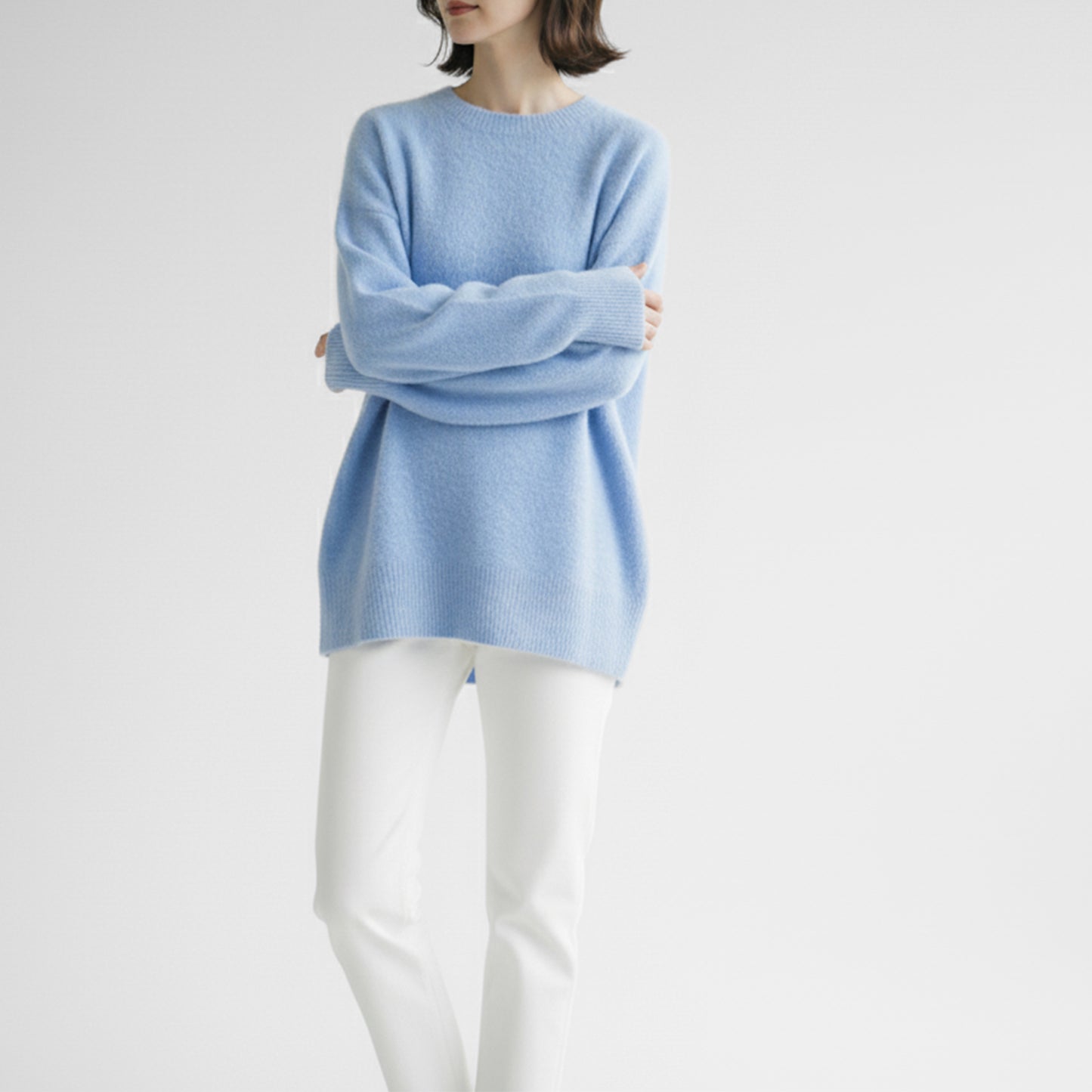 25AW PASSIONE フォックスカシミヤクルーネックセーター 546901