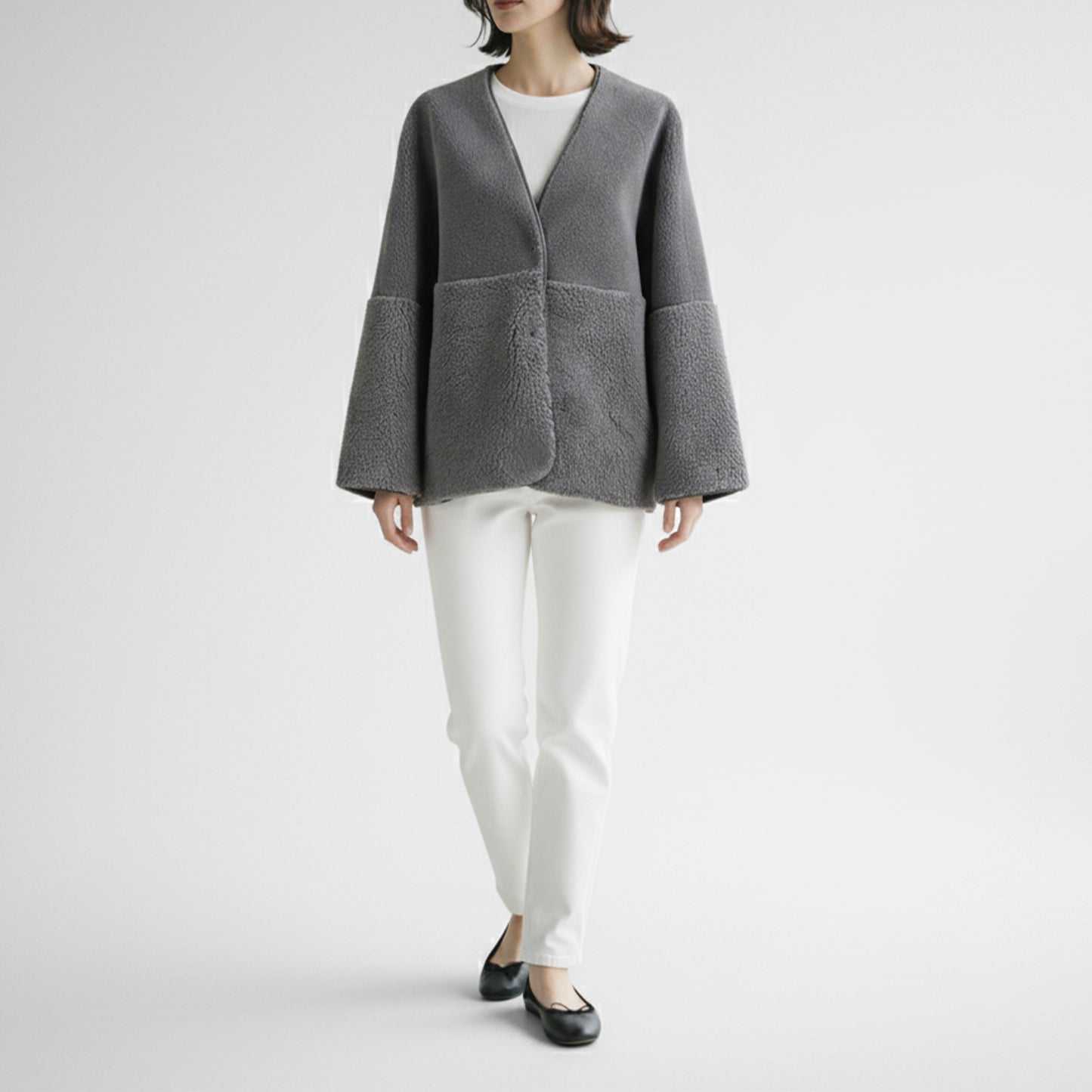 25AW PASSIONE フェイクムートンショートコート 546411