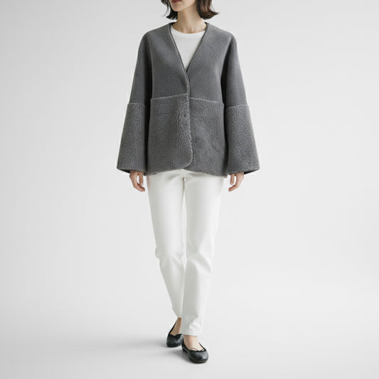 25AW PASSIONE フェイクムートンショートコート 546411