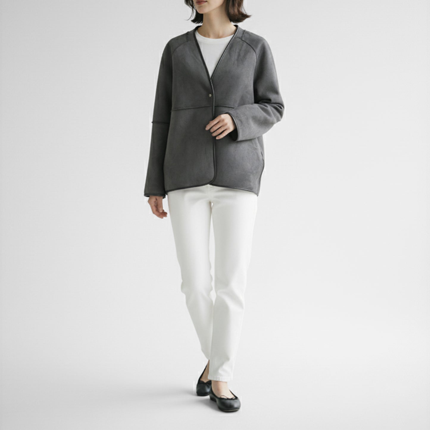 25AW PASSIONE フェイクムートンショートコート 546411