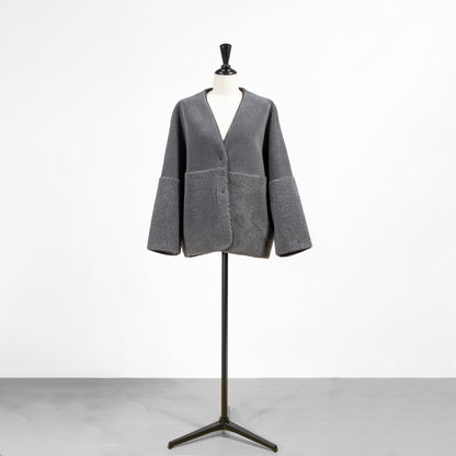 25AW PASSIONE フェイクムートンショートコート 546411