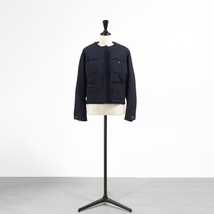 26SS PASSIONE ツイードライクノーカラージャケット 616404