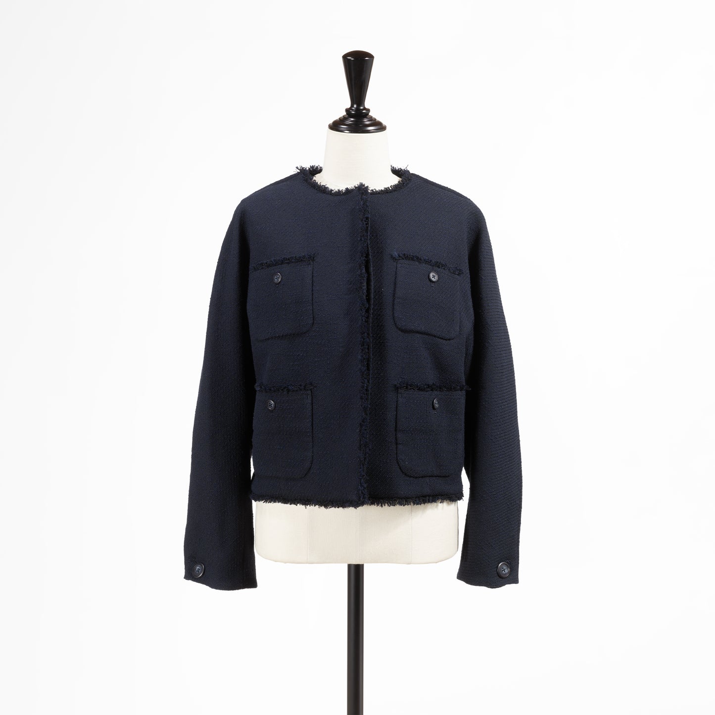 26SS PASSIONE ツイードライクノーカラージャケット 616404