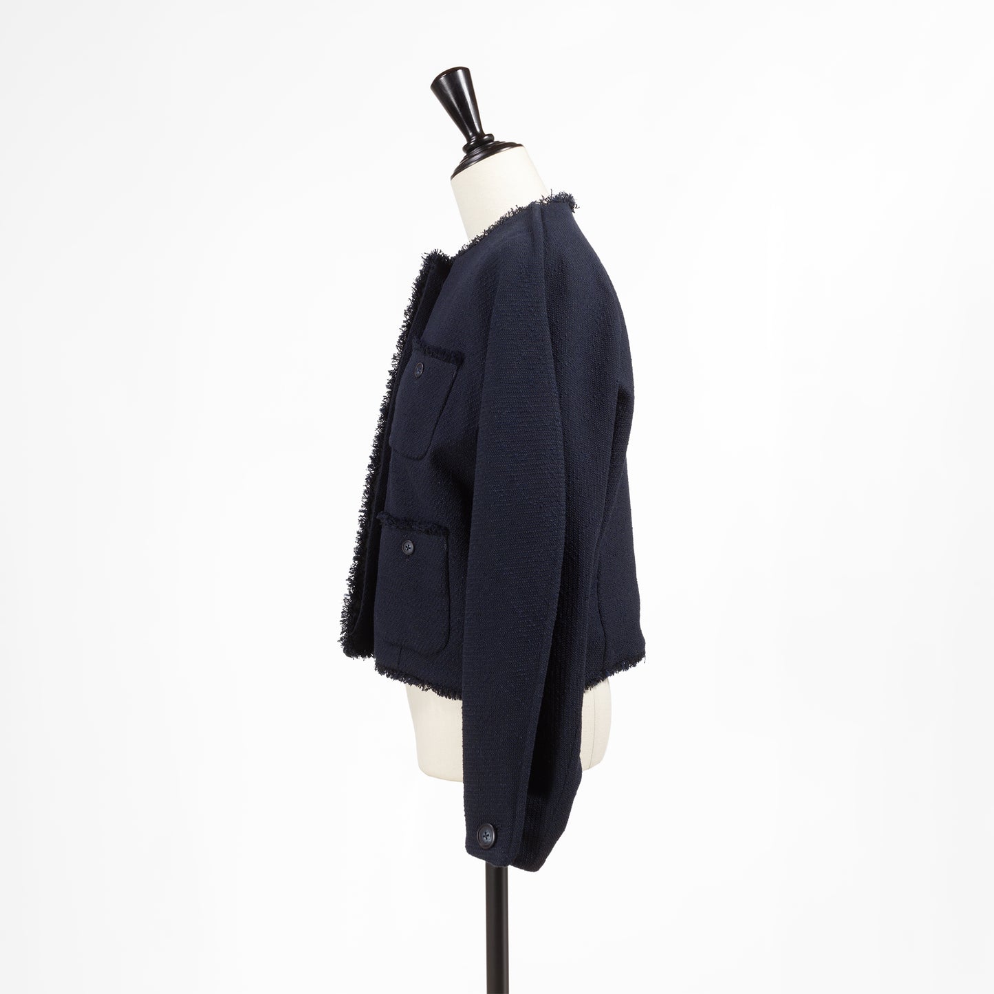 26SS PASSIONE ツイードライクノーカラージャケット 616404