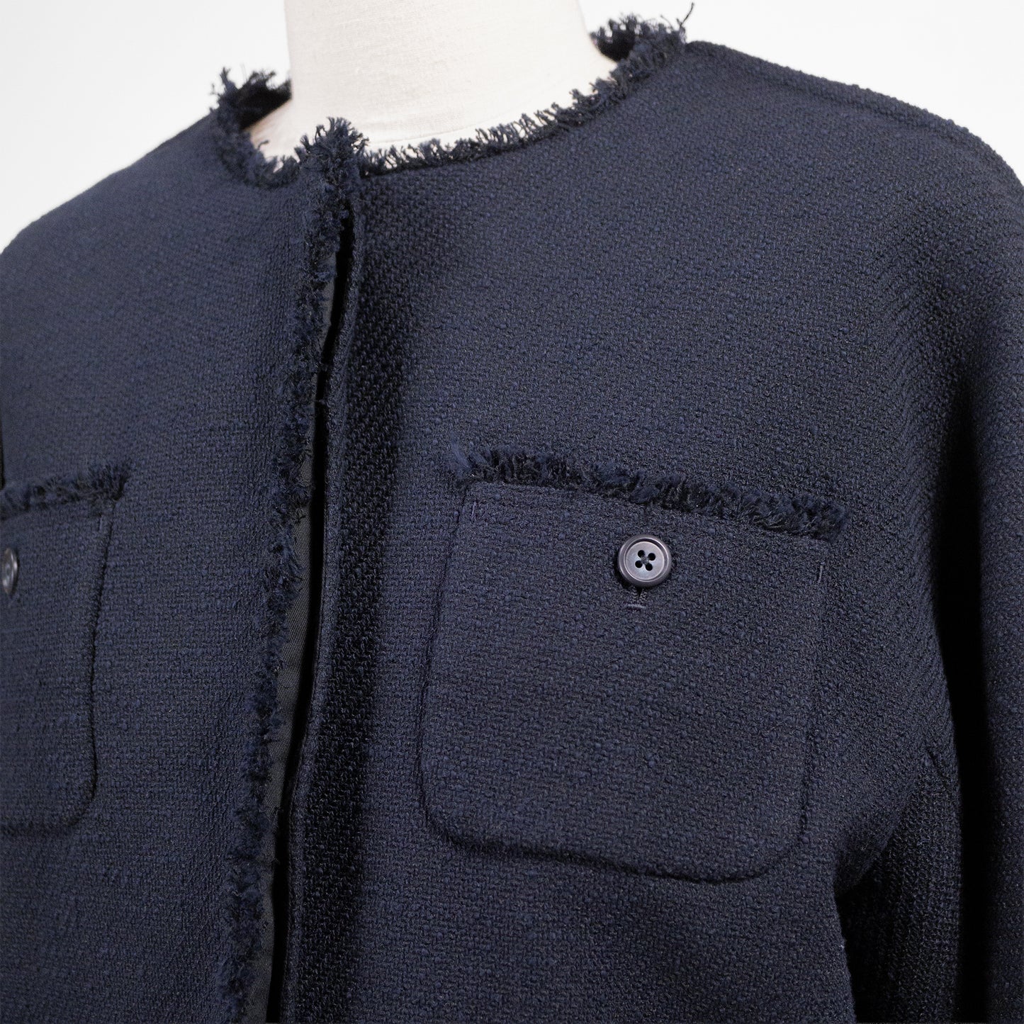 26SS PASSIONE ツイードライクノーカラージャケット 616404