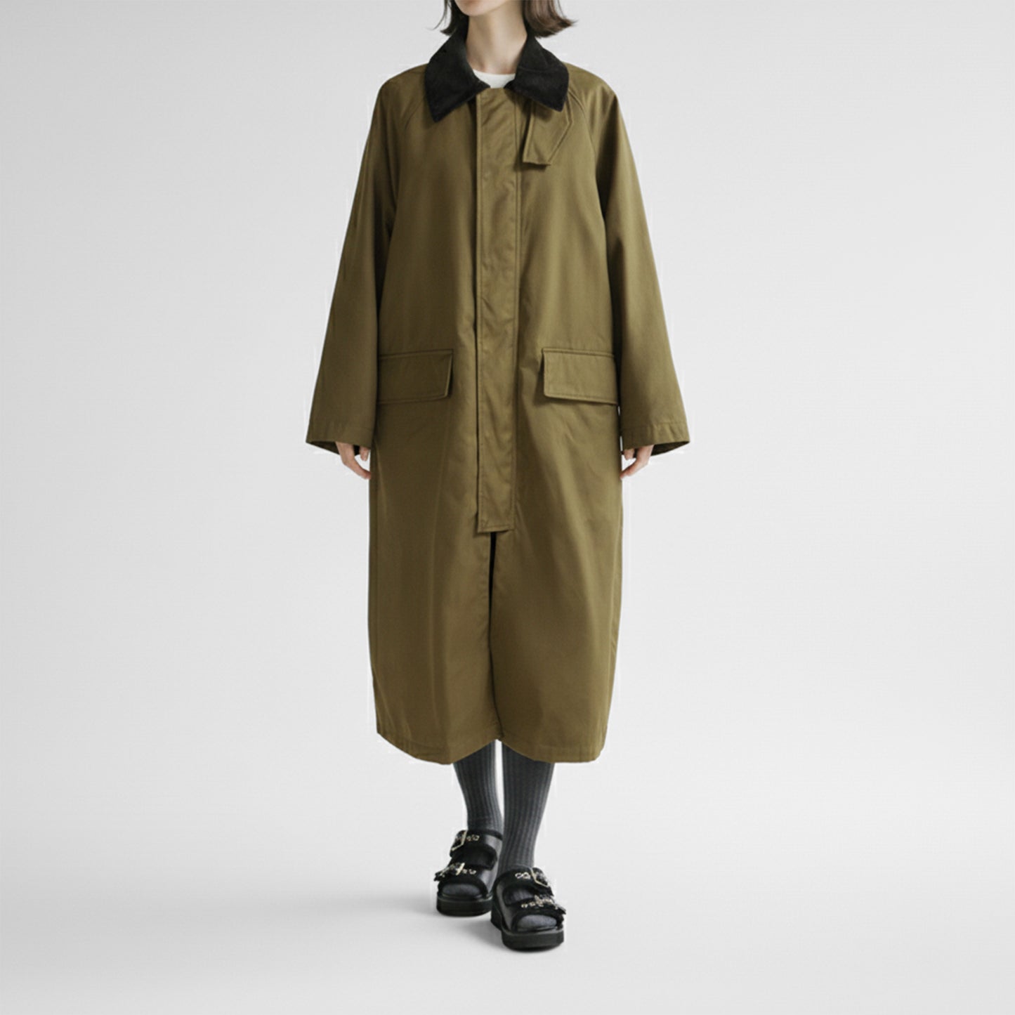 25AW SACRA ハイデンシティーコーティングクロスロングコート 125602011