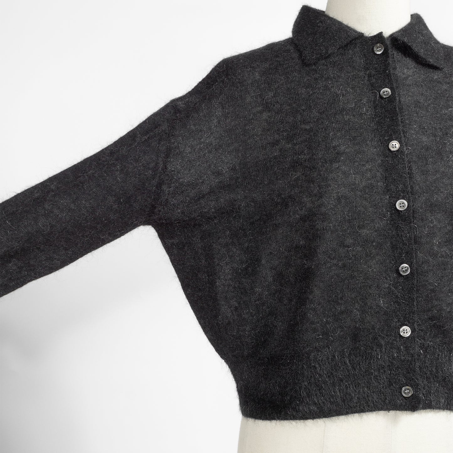 25AW SACRA ファインキッドモヘア ファローポロカーディガン 125533081