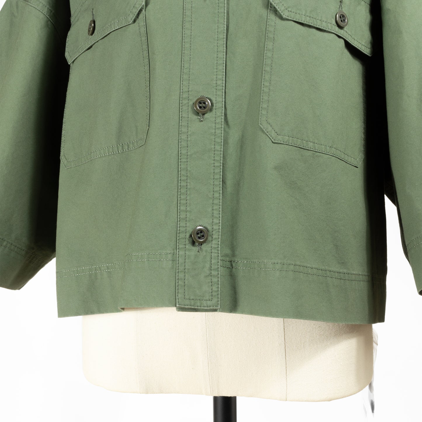 26SS SACRA コットンホースクロス クロップドシャツ 126208071