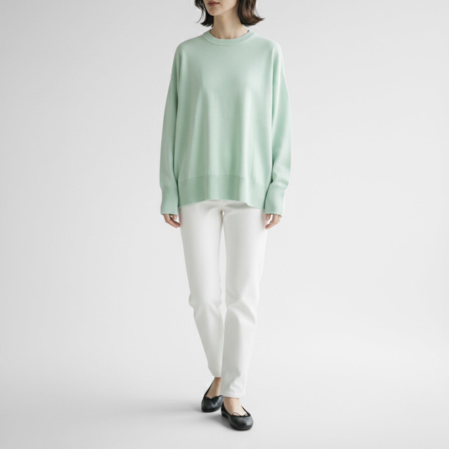 25AW SACRA エクストラファインメリノ クルーネックトップ 125640081