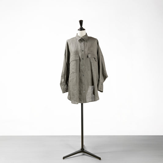 25SS SACRA ゼファーリネンクロスシャツ