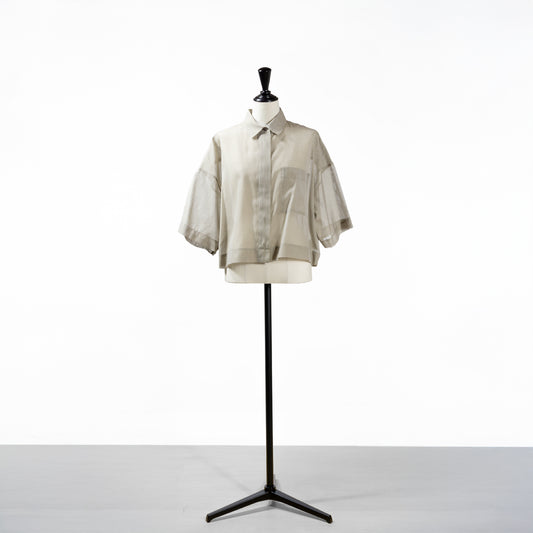 25SS SACRA プレミアムシルクコットンクロップドシャツ