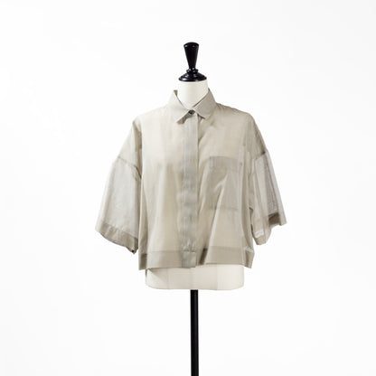 25SS SACRA プレミアムシルクコットンクロップドシャツ