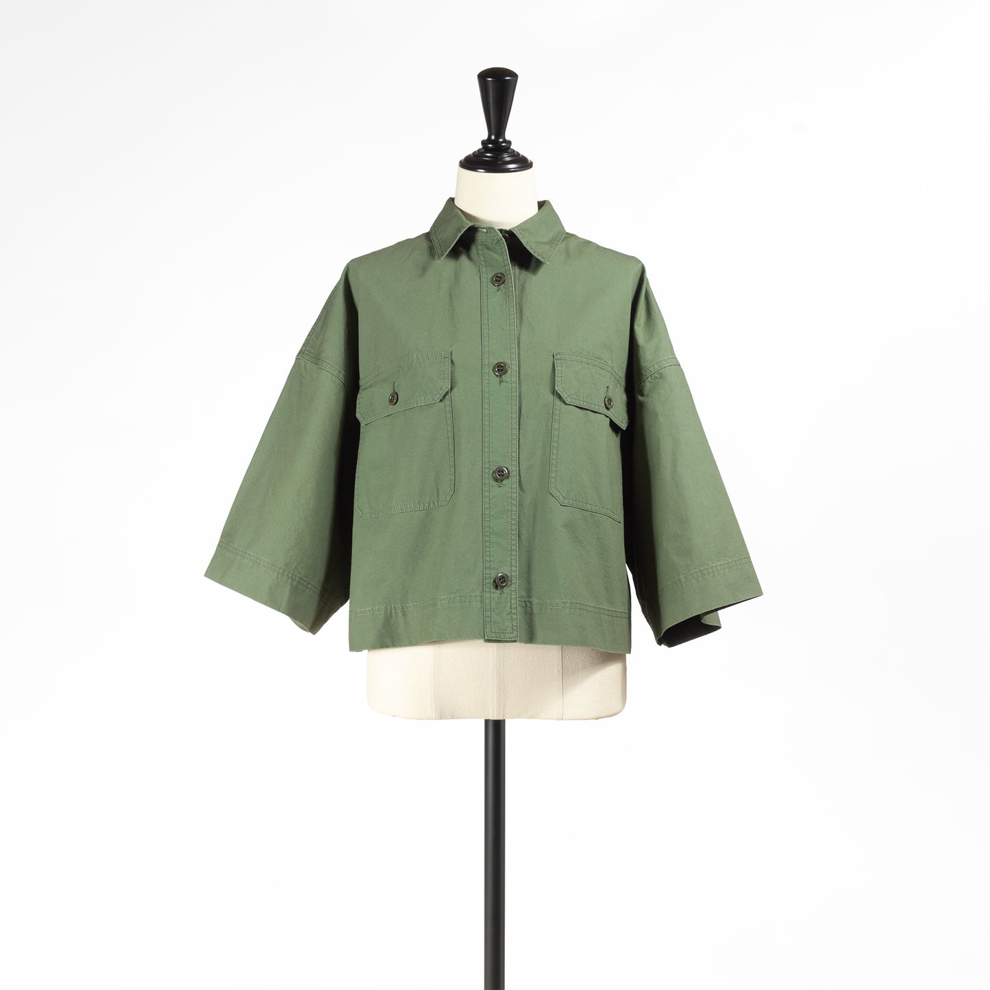 26SS SACRA コットンホースクロス クロップドシャツ 126208071
