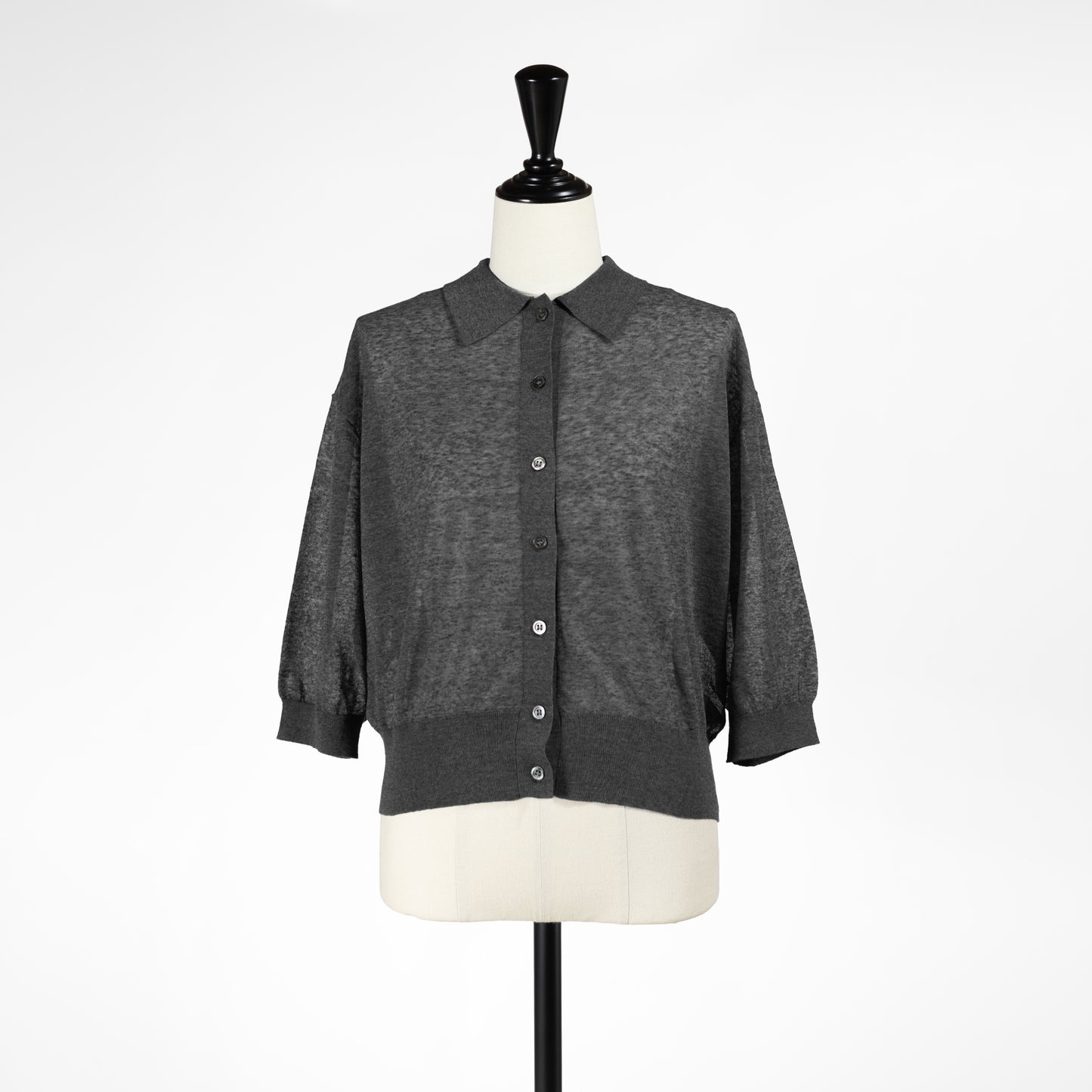 26SS SACRA LI/PL メランジ ポロカーディガン 126131081