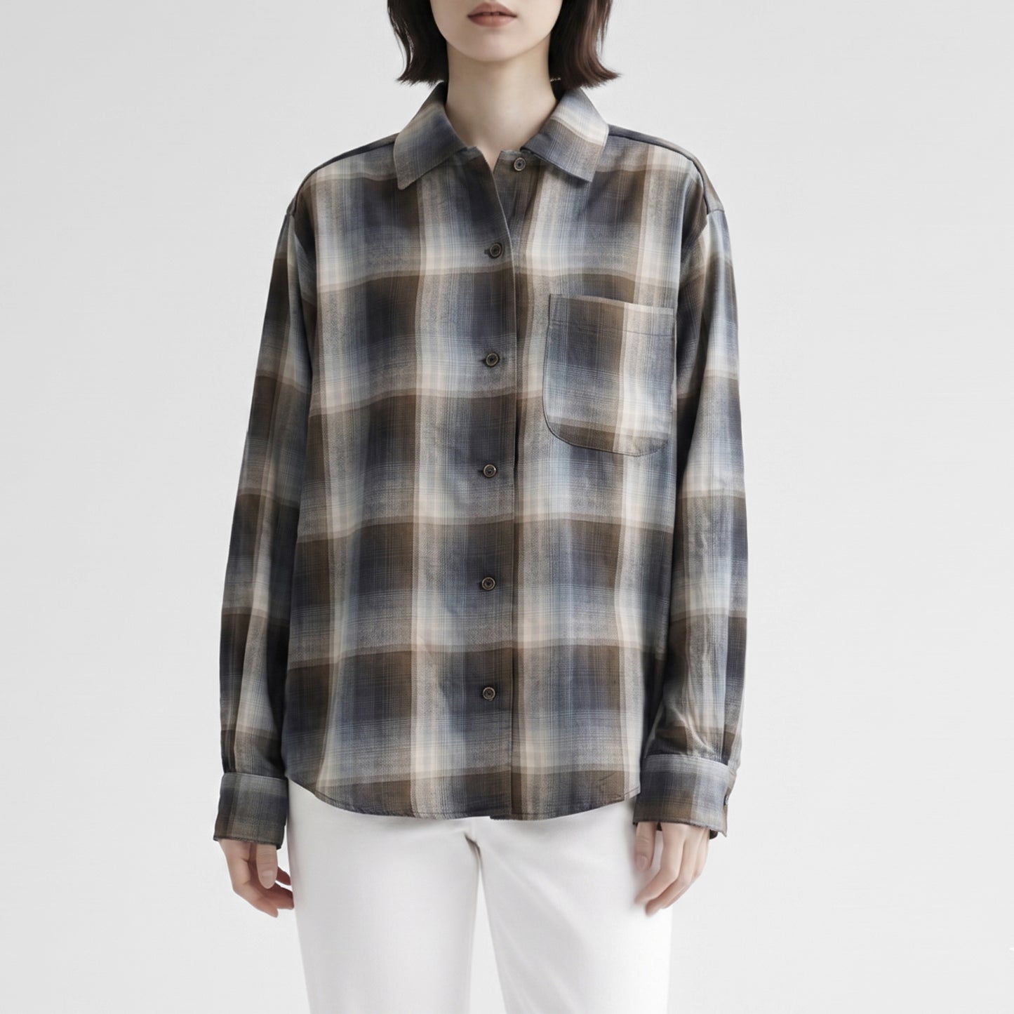 26AW SARAHWEAR オンブレチェック オープンカラーシャツ C53110
