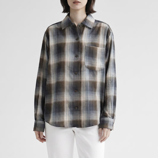 26AW SARAHWEAR オンブレチェック オープンカラーシャツ C53110