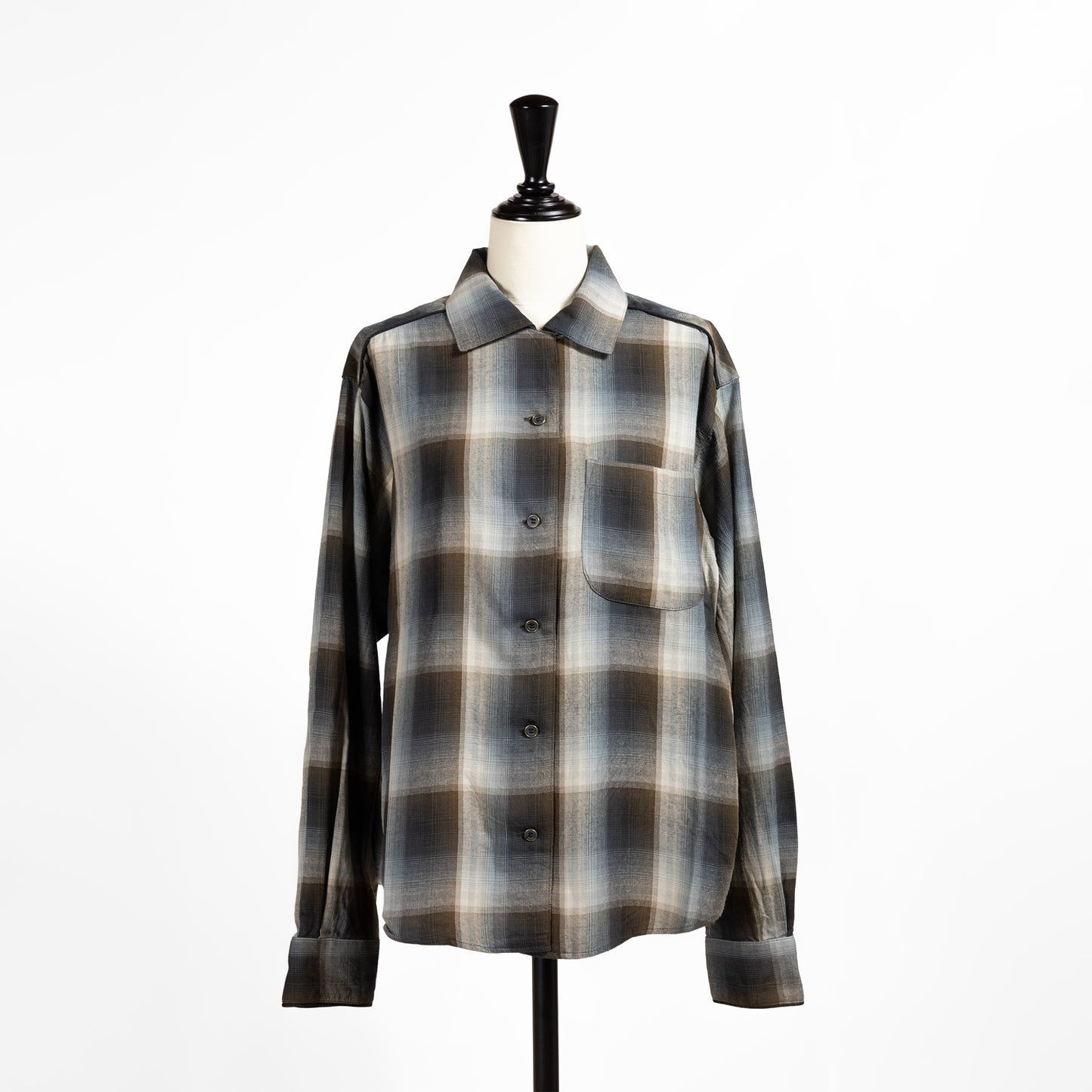 26AW SARAHWEAR オンブレチェック オープンカラーシャツ C53110