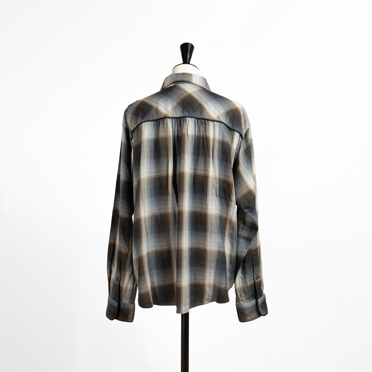 26AW SARAHWEAR オンブレチェック オープンカラーシャツ C53110