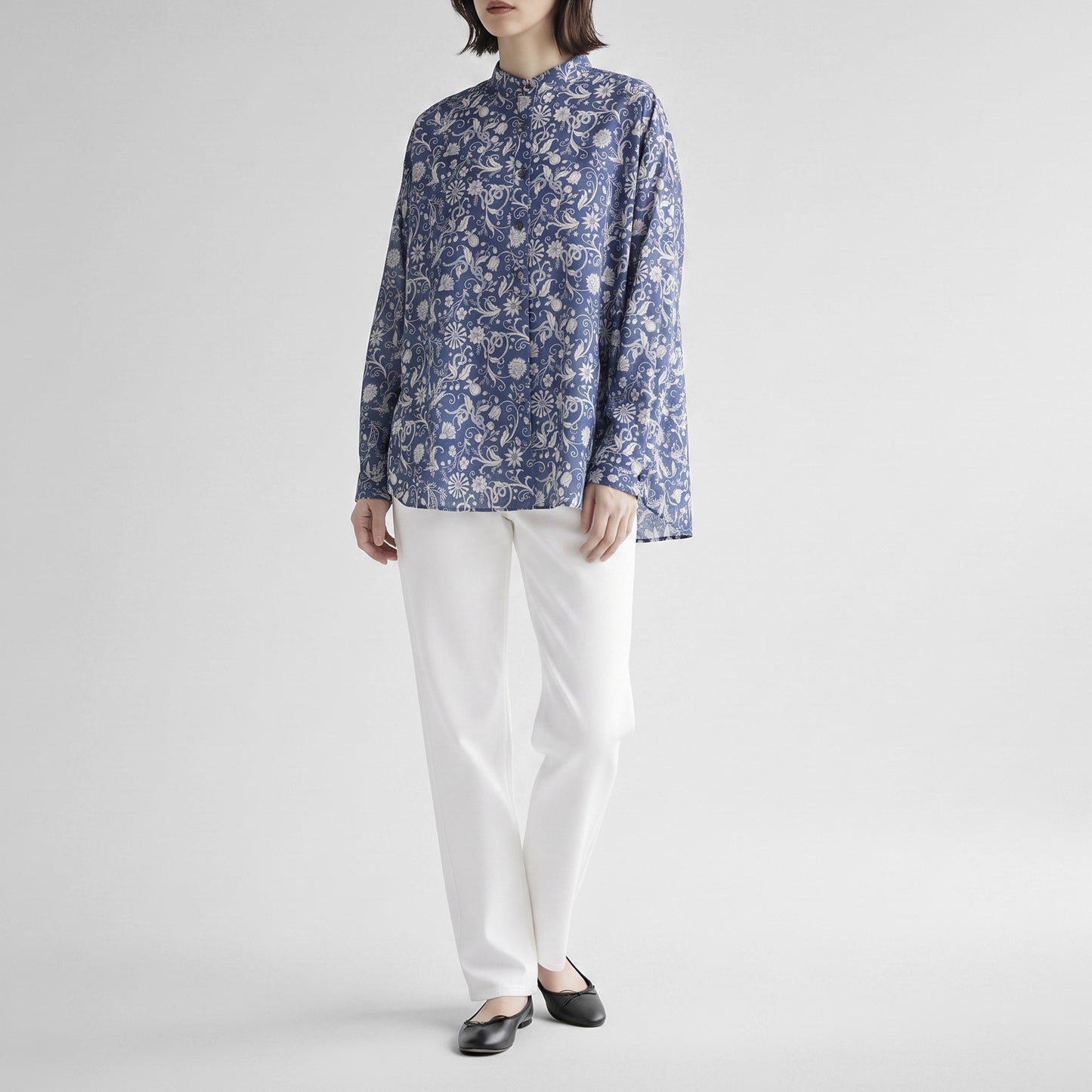 26AW SARAHWEAR リバティプリント スタンドカラーシャツ C53135