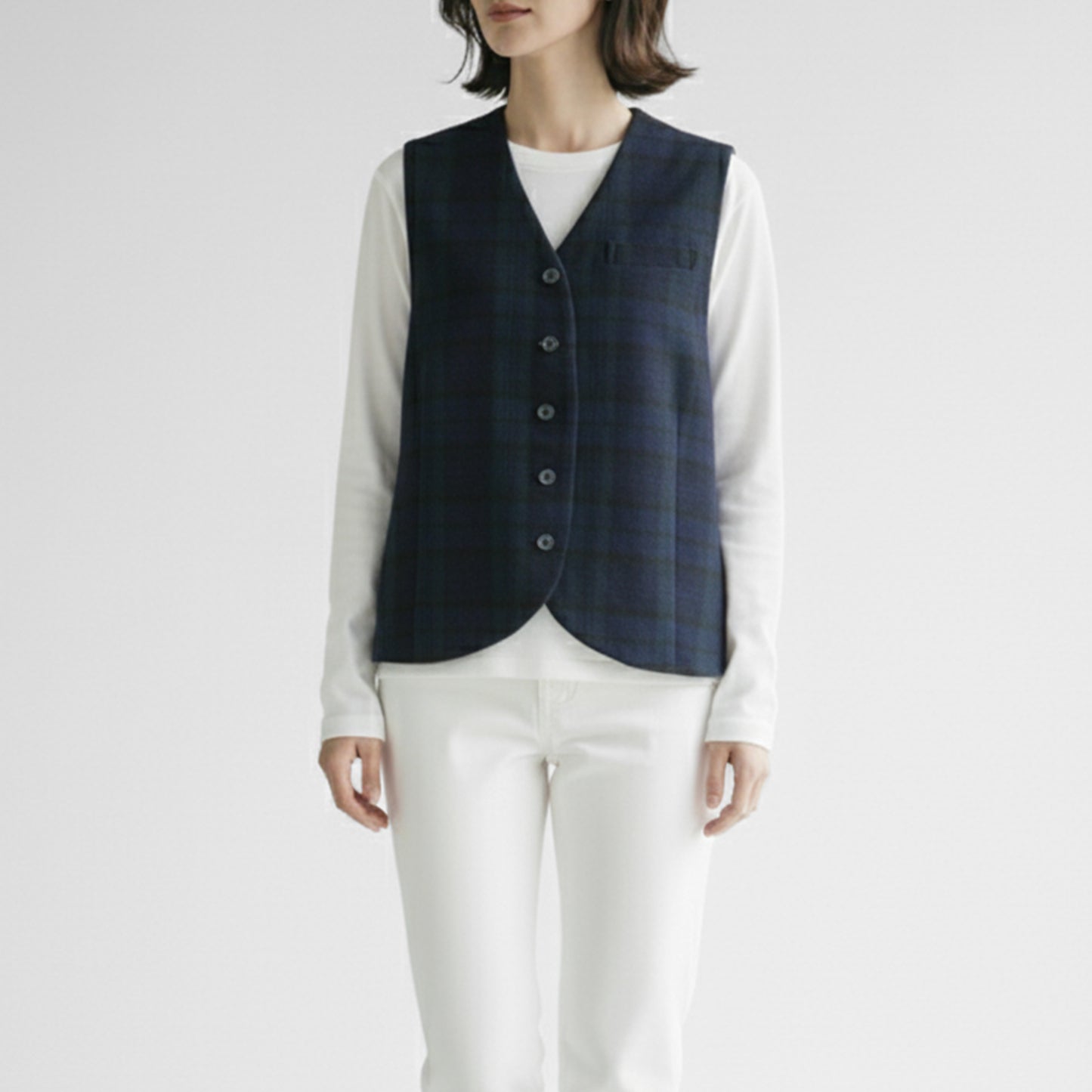 25AW SARAHWEAR コットンウールダークチェックベスト C1136