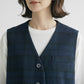 25AW SARAHWEAR コットンウールダークチェックベスト C1136