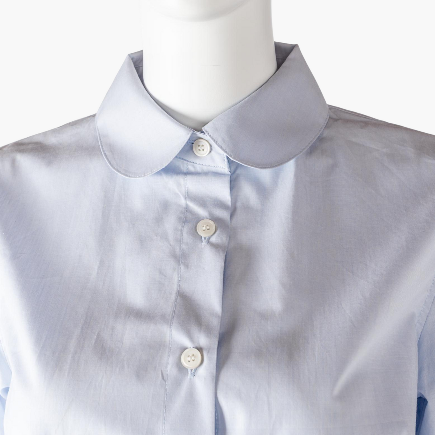SARAHWEAR ＜Sophia＞COTTON HIGH COUNT POPLIN ROUND COLLAR BLOUSE