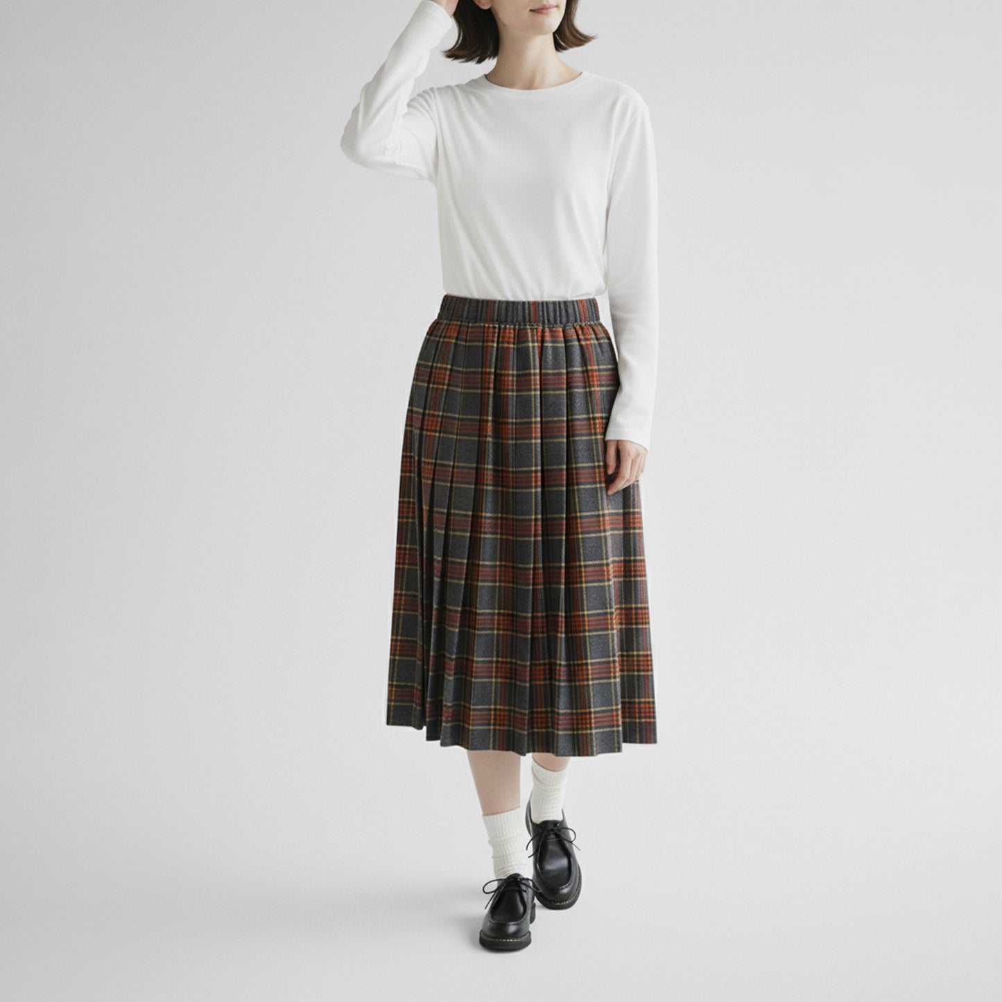 25AW SARAHWEAR ＜Hanna＞ウーステッドタータンプリーツスカート C21652