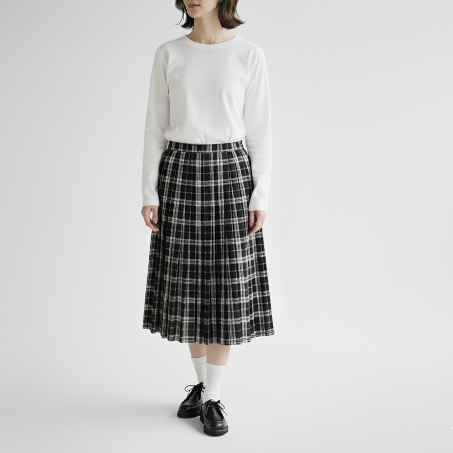 25AW SARAHWEAR ＜Hanna＞ウーステッドタータンプリーツスカート C21652