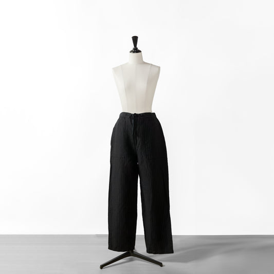 24AW SARAHWEAR WOOL LINEN CHALK STRIPE TAPERED PANTS