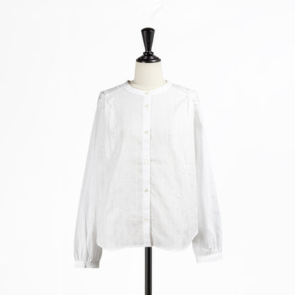25AW SARAHWEAR ＜Sumire＞エンブロイダリー肩ギャザーブラウス ストライプ C53052