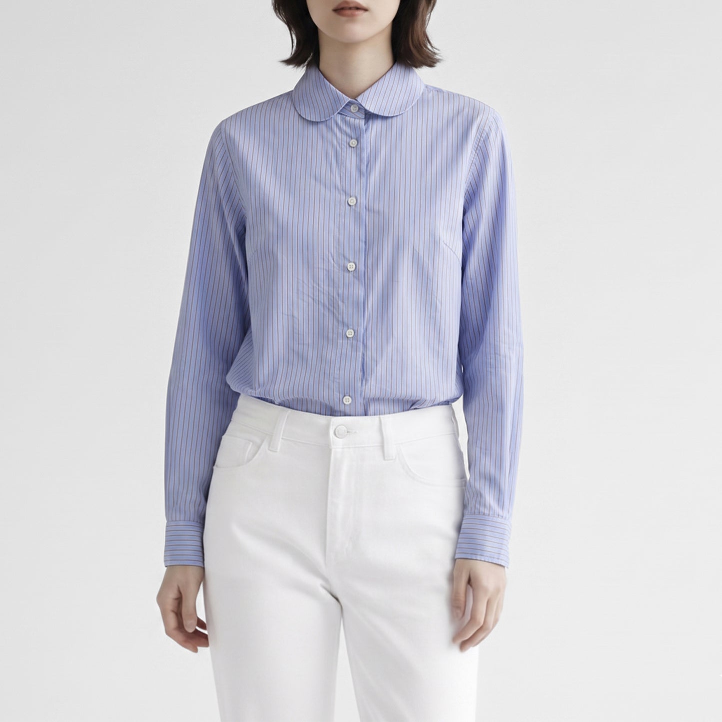 26AW SARAHWEAR ＜Sophia＞コットンポプリン ラウンドカラーシャツ C5312