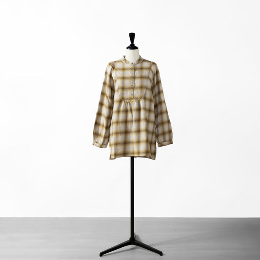 24AW SARAHWEAR COTTON WOOL CHECK BLOUSE