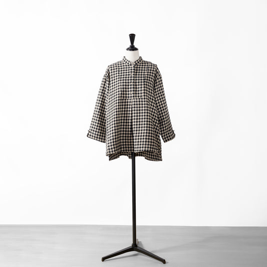 24AW SARAHWEAR WOOL COTTON CHECK BLOUSE