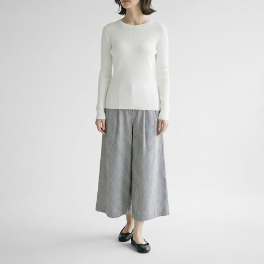 26SS SARAHWEAR   ＜Kyoko＞リネンコットン ヒッコリーストライプ キュロットパンツ C30616