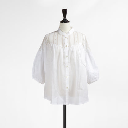 26AW SARAHWEAR ＜Lily＞プレーンローン×エンブロイダリーボイルローン ブラウス C53140