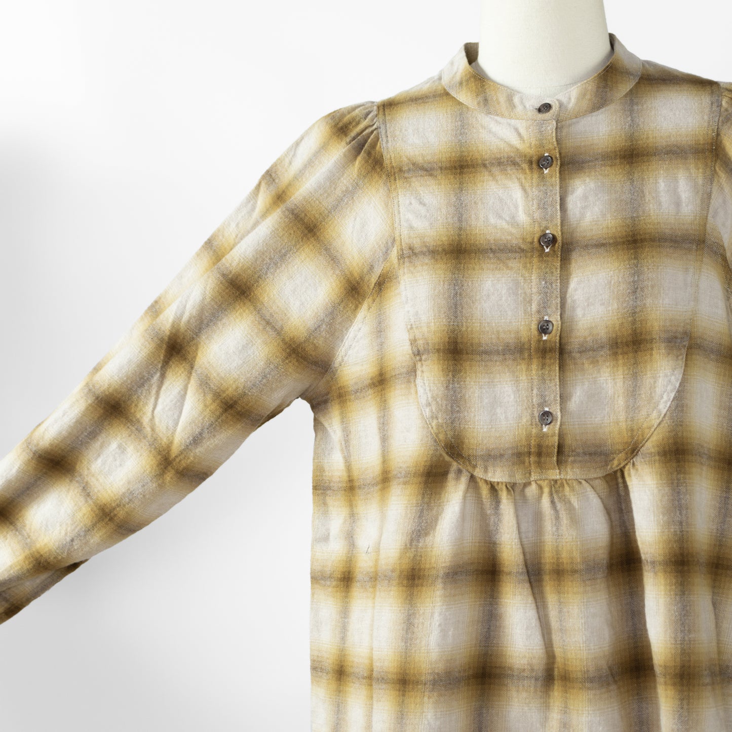 24AW SARAHWEAR COTTON WOOL CHECK BLOUSE